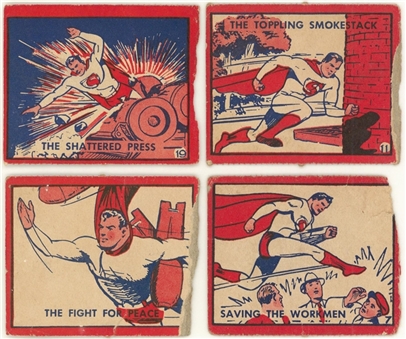 1940 R146 Leader Novelty Candy Co. Inc. "Adventures of Superman" Collection (4 Different)